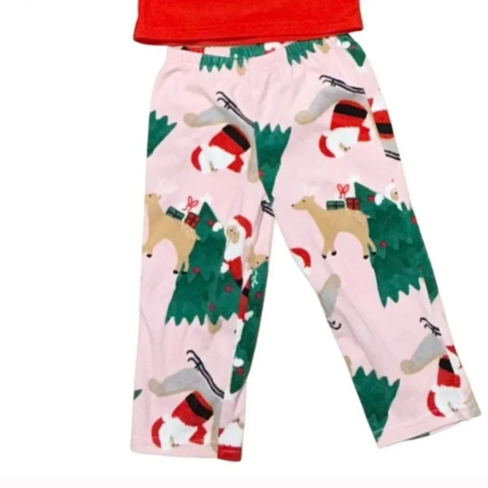 Carter's 2-Piece Santa Squad Fleece Pajamas Christmas, holidays Reindeer Red